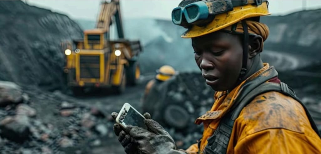 Site worker in PPE at a chrome operation